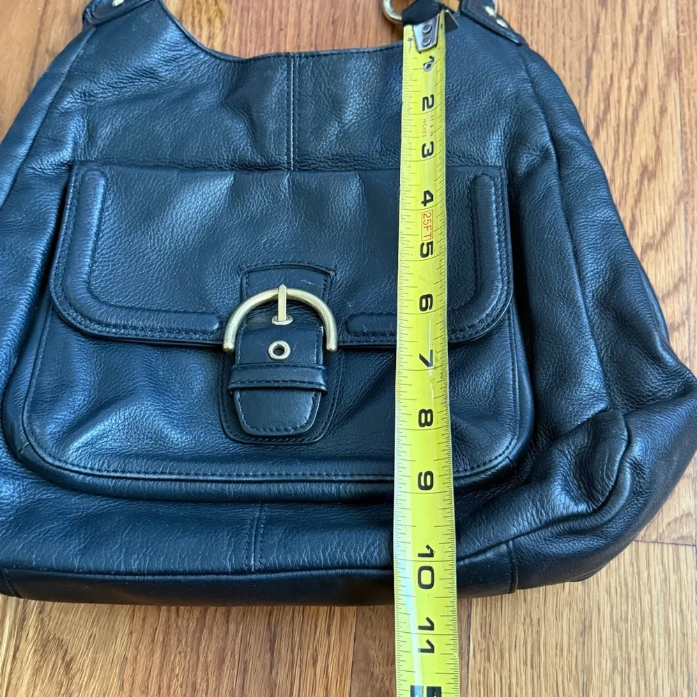 Coach black leather satchel with gold hardware purse - Picture 12 of 14